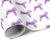 Schnauzer Niedlich Hund Silhouette Lila PY&B White Geschenkpapier (Rolleneckpunkt)