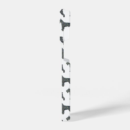 Schnauzer Niedlich Hunde Silhouette Grid White iPhone Hülle (Linke Seite)