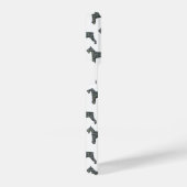 Schnauzer Niedlich Hunde Silhouette Grid White iPhone Hülle (Rechte Seite)