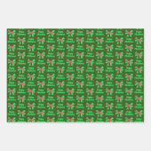 Schnauzer Niedlicher Weihnachtshund & Bow 3 Farbe Geschenkpapier Set (Vorderseite 2)