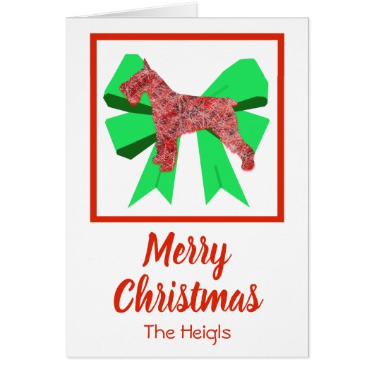 Schnauzer Niedlicher Weihnachtshund & Green Bow Ca (Vorne)
