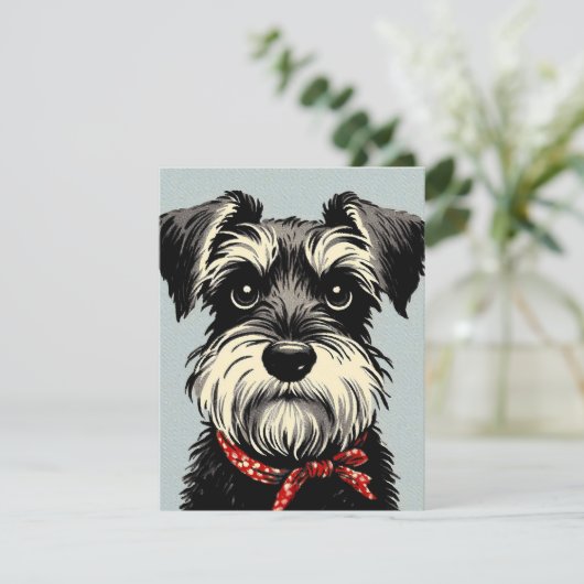 Schnauzer Note Card Dankeskarte (Stehend Vorderseite)