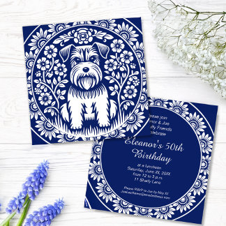 Schnauzer oder Norfolk Terrier Bezaubernde Kunst, Einladung