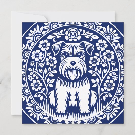 Schnauzer oder Norfolk Terrier Bezaubernde Kunst, Einladung (Vorderseite)