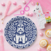 Schnauzer oder Norfolk Terrier Bezaubernde Kunst, Pappteller (Party)