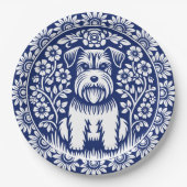 Schnauzer oder Norfolk Terrier Bezaubernde Kunst,  Pappteller (Vorderseite)