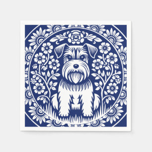 Schnauzer oder Norfolk Terrier Bezaubernde Kunst,  Serviette