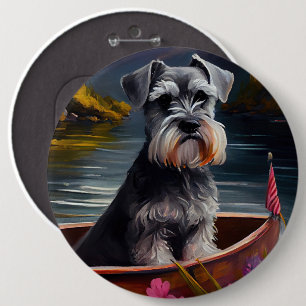 Schnauzer on a Paddle: Ein Landschaftliches Abente Button