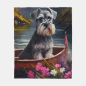 Schnauzer on a Paddle: Ein Landschaftliches Abente Fleecedecke (Vorderseite)