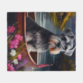 Schnauzer on a Paddle: Ein Landschaftliches Abente Fleecedecke (Vorderseite (Horizontal))