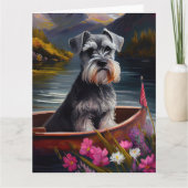 Schnauzer on a Paddle: Ein Landschaftliches Abente Karte (Vorderseite)