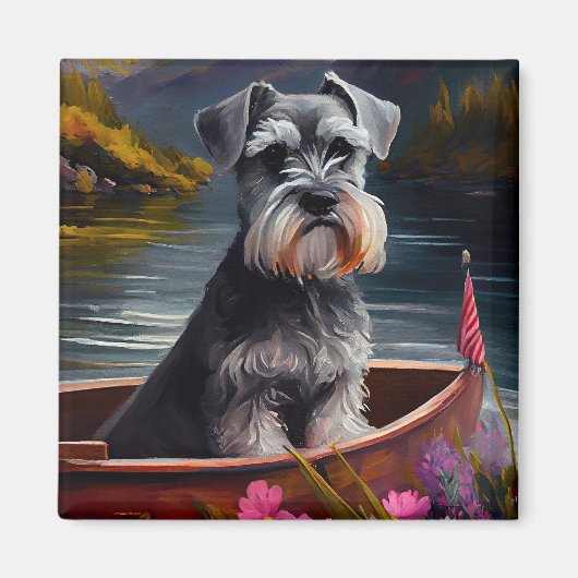 Schnauzer on a Paddle: Ein Landschaftliches Abente Magnet (Vorne)