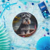 Schnauzer on a Paddle: Ein Landschaftliches Abente Pappteller (Party)