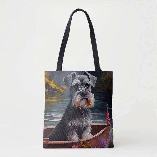 Schnauzer on a Paddle: Ein Landschaftliches Abente Tasche (Vorderseite)