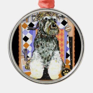 SCHNAUZER ORNAMENT AUS METALL