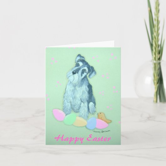 Schnauzer Osternotecard Feiertagskarte (Vorderseite)