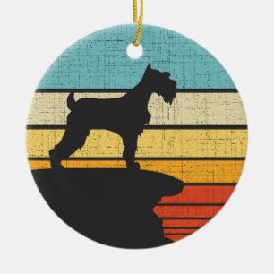 Schnauzer Owner Retro Vintag Doppy Puppy Lover Keramik Ornament