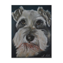 Schnauzer Painting Postcards
