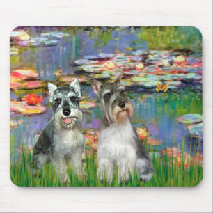 Schnauzer Pair 2 - LIlies 2 Mousepad
