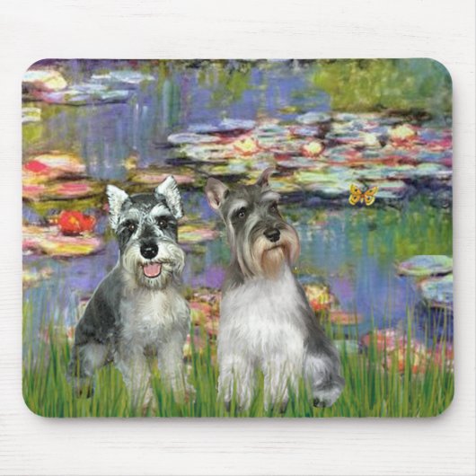 Schnauzer Pair 2 - LIlies 2 Mousepad (Vorne)