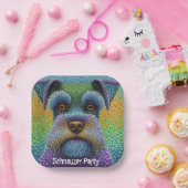 Schnauzer Party Hund bearbeiten Text personalisier Pappteller (Party)
