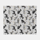 Schnauzer Paws and Bones Fleece Blanket (Vorderseite (Horizontal))