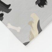 Schnauzer Paws and Bones Fleece Blanket (Ecke)