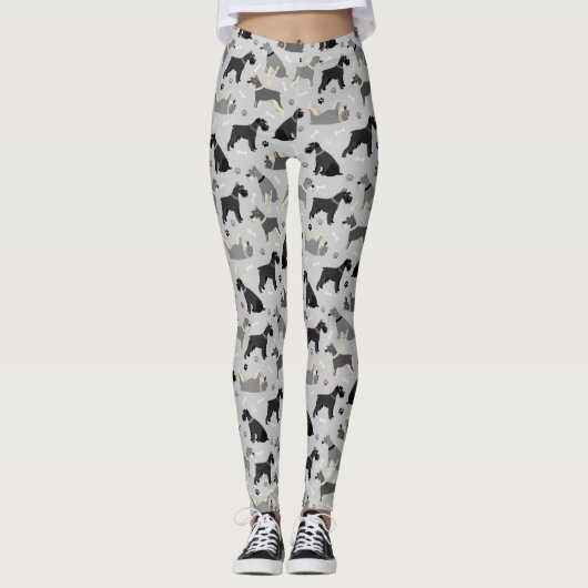Schnauzer Paws and Bones Leggings (Vorderseite)