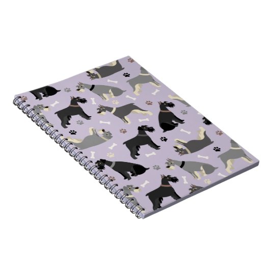 Schnauzer Paws and Bones Notebook Notizblock (Rechte Seite)