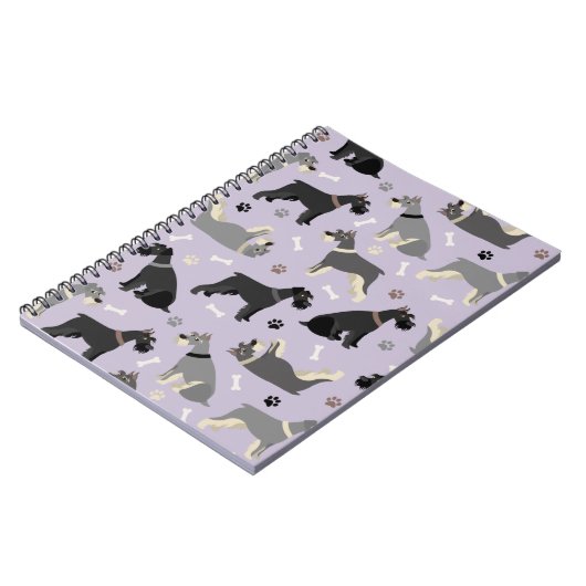 Schnauzer Paws and Bones Notebook Notizblock (Linke Seite)