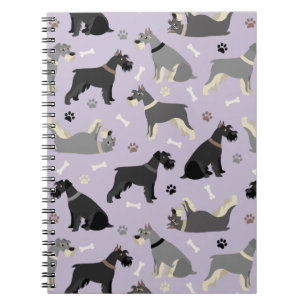 Schnauzer Paws and Bones Notebook Notizblock