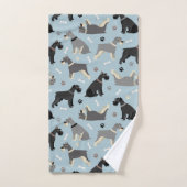Schnauzer Paws und Knochen Badhandtuch Set (Handtuch)