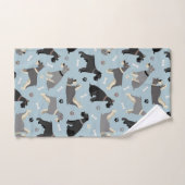 Schnauzer Paws und Knochen Badhandtuch Set (Handtuch)
