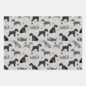 Schnauzer Paws und Knochen Geschenkpapier Set (Vorderseite 3)
