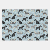 Schnauzer Paws und Knochen Geschenkpapier Set (Vorderseite)
