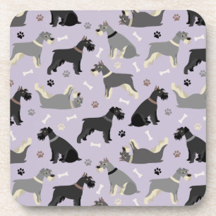 Schnauzer Paws und Knochen Getränkeuntersetzer