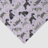 Schnauzer-Paws und Knochen-Gewebe Seidenpapier (Ausschnitt)