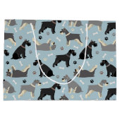 Schnauzer Paws und Knochen Große Geschenktüte (Rückseite)