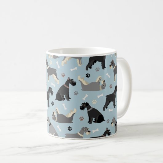 Schnauzer Paws und Knochen Kaffeetasse (VorderseiteRechts)