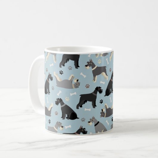 Schnauzer Paws und Knochen Kaffeetasse (Vorderseite Links)
