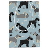 Schnauzer Paws und Knochen Mittlere Geschenktüte (Vorderseite)