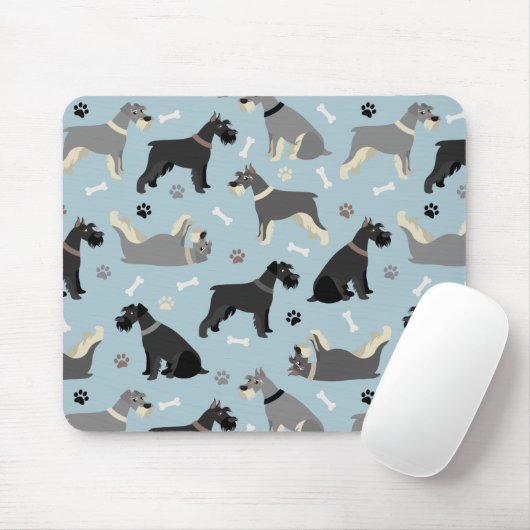 Schnauzer Paws und Knochen Mousepad (Mit Mouse)