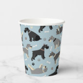 Schnauzer Paws und Knochen Pappbecher (Rückseite)