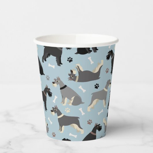 Schnauzer Paws und Knochen Pappbecher (Links)