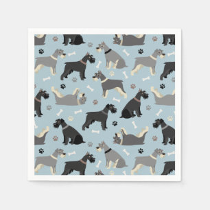 Schnauzer Paws und Knochen Serviette