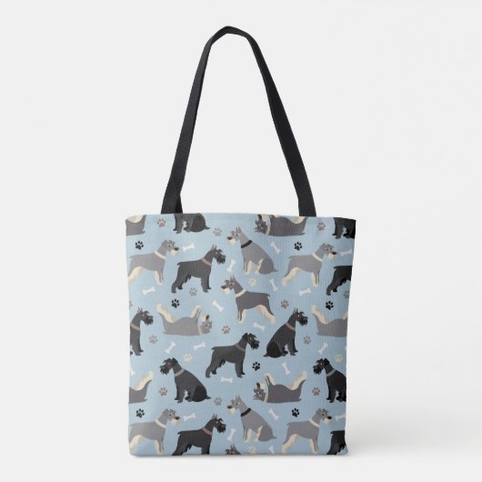Schnauzer Paws und Knochen Tasche (Rückseite)