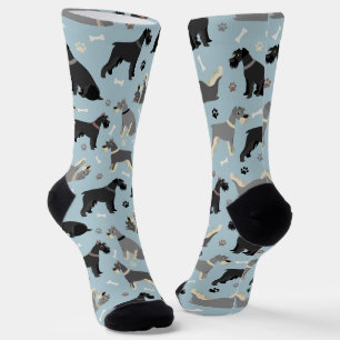 Schnauzer-Paws und Knochenstücke Socken