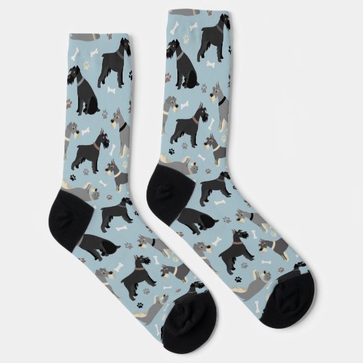 Schnauzer-Paws und Knochenstücke Socken (Rechts)