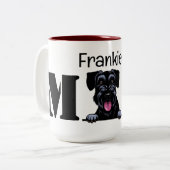 Schnauzer Peeking Personalisierte Mama Zweifarbige Tasse (Vorderseite Links)