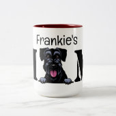 Schnauzer Peeking Personalisierte Mama Zweifarbige Tasse (Mittel)